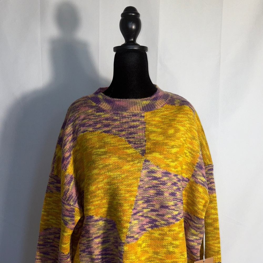 Vibrant Yellow and Purple Women's Sweater - Picture 2 of 7